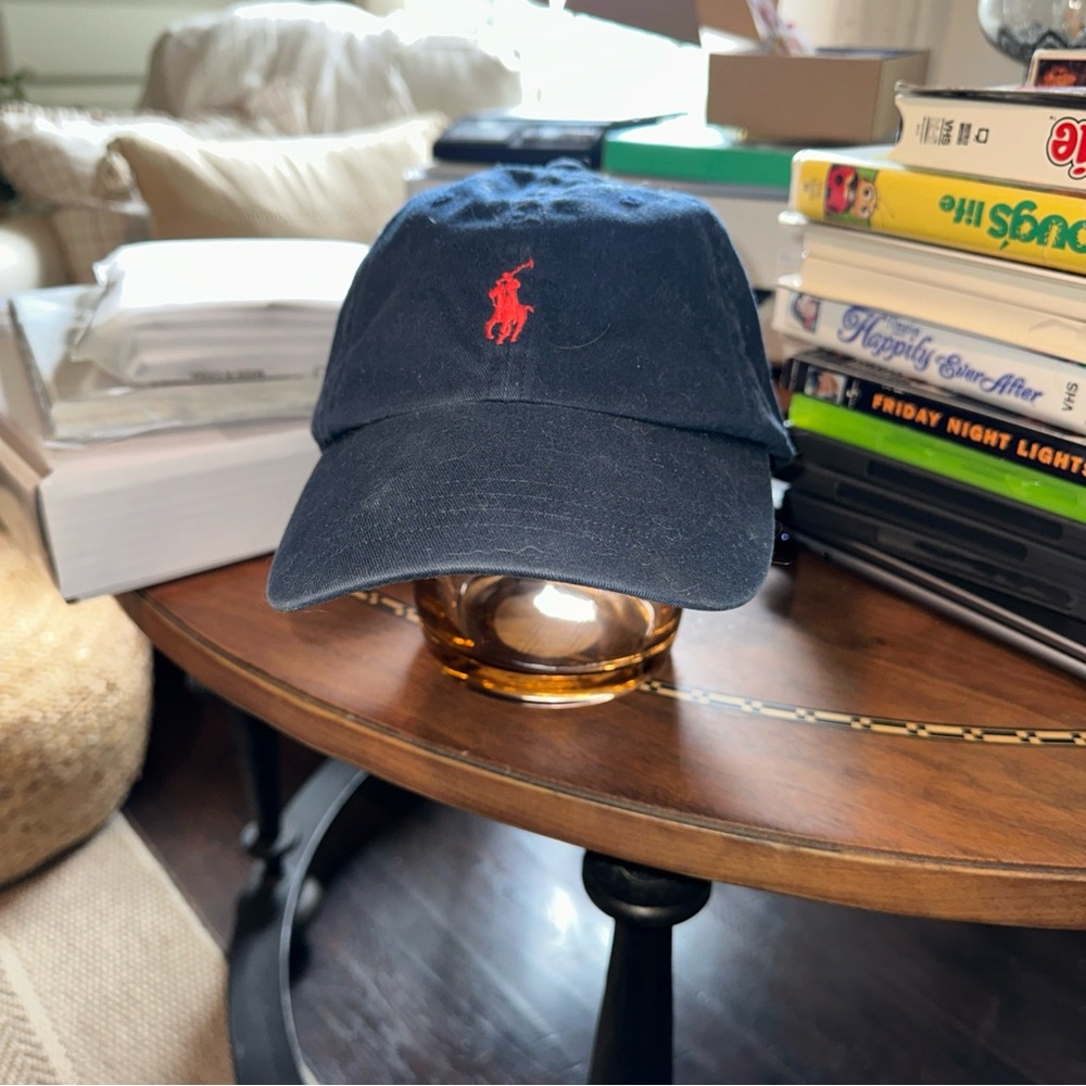 Polo by Ralph Lauren Navy Blue Hat with Red Logo